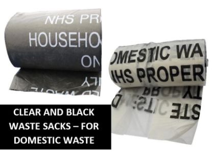 Picture of Clear and Black Domestic Waste Sacks